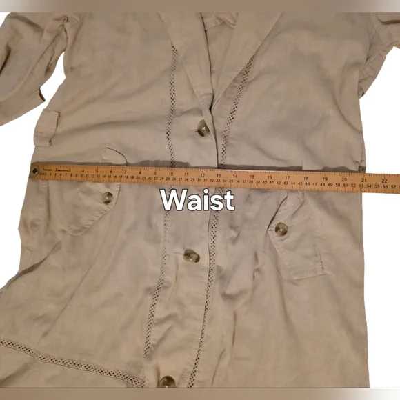 Free People Rory Duster Sand Dollar Trench Coat Size Small NWT **Missing Belt*** - Picture 11 of 14